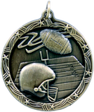 gold football medal in the Shooting Star style