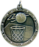 gold basketball medal in the Shooting Star style