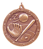 bronze baseball or softball medal in the Shooting Star style
