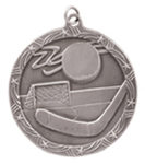 silver hockey medal in the Shooting Star style