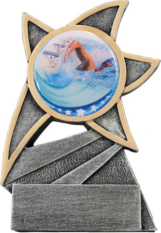swimming trophy in the jazz star style
