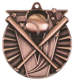bronze baseball or softball medal in the V-Series style