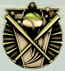 gold baseball or softball medal in the V-Series style