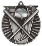 silver baseball or softball medal in the V-Series style
