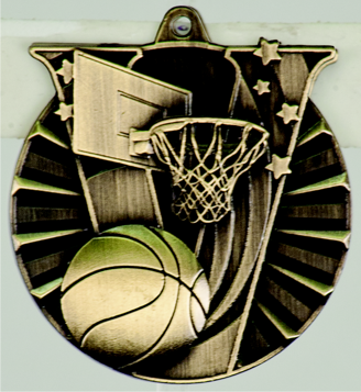 gold basketball medal in the V-Series style