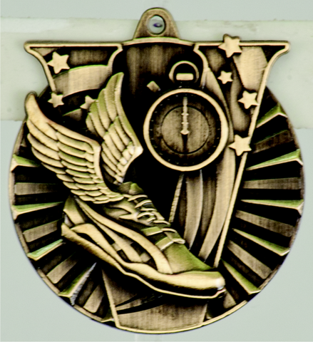 gold track medal in the V-Series style