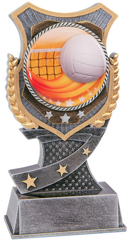 volleyball trophy in the shield style