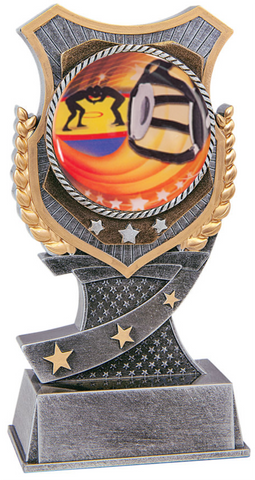 wrestling trophy in the shield style
