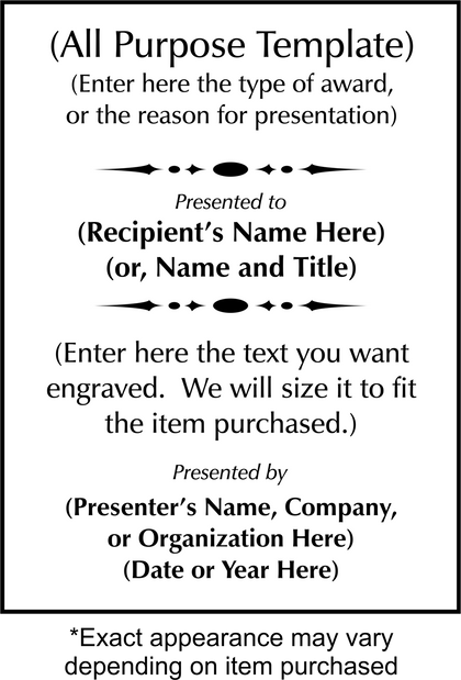 Design Your Own Award Plaque