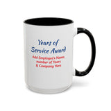 Years of Service Award Coffee Mug Personalized