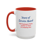 Years of Service Award Coffee Mug Personalized