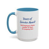 Years of Service Award Coffee Mug Personalized