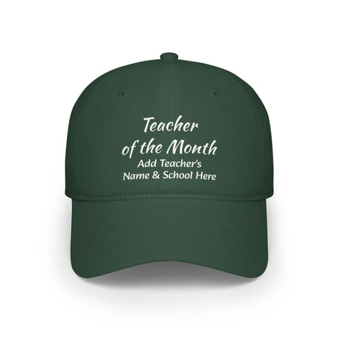 Teacher of the Month Cap Personalized