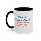 Years of Service Award Coffee Mug Personalized