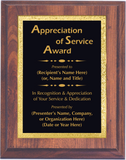Cherry Woodgrain Plaque with Decorative Plate - General Service Award