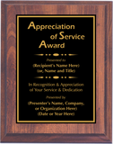 Cherry Woodgrain Plaque with Standard Plate - General Service Award