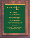 Cherry Woodgrain Plaque with Standard Plate - General Service Award