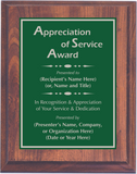 Cherry Woodgrain Plaque with Standard Plate - General Service Award