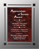Acrylic Clear Plaque with Marble Design Accent - General Service Award