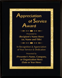 Gloss Black Wood Plaque with Decorative Plate - General Service Award