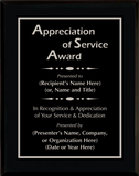 Gloss Black Wood Plaque with Standard Plate - General Service Award
