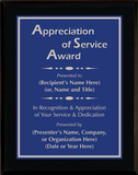 Gloss Black Wood Plaque with Standard Plate - General Service Award