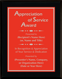 Gloss Black Wood Plaque with Standard Plate - General Service Award