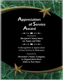Acrylic Plaque with Marble and Shooting Star Accent - General Service Award
