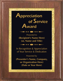 Walnut Wood Plaque with Decorative Plate - General Service Award