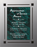 Acrylic Clear Plaque with Marble Design Accent - Board Member Service Award