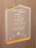 Star Point Acrylic - Board Member Service Award