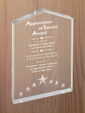 Star Point Acrylic - Board Member Service Award
