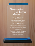 Clipped Corner Acrylic - Board Member Service Award