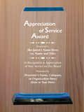 Clipped Corner Acrylic - Board Member Service Award