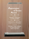 Clipped Corner Acrylic - Board Member Service Award