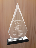 Arrow Point Acrylic - Board Member Service Award