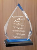 Diamond Acrylic - Board Member Service Award