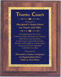 Cherry Woodgrain Plaque with Decorative Plate - Coach Appreciation Award