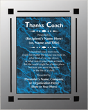 Acrylic Clear Plaque with Marble Design Accent - Coach Appreciation Award