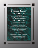 Acrylic Clear Plaque with Marble Design Accent - Coach Appreciation Award