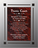 Acrylic Clear Plaque with Marble Design Accent - Coach Appreciation Award