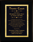 Gloss Black Wood Plaque with Decorative Plate - Coach Appreciation Award