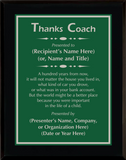 Gloss Black Wood Plaque with Standard Plate - Coach Appreciation Award