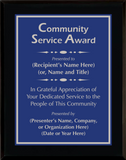 Gloss Black Wood Plaque with Standard Plate - Community Service Award