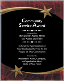 Acrylic Plaque with Marble and Shooting Star Accent - Community Service Award