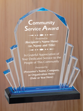Faceted Fan Acrylic - Community Service Award
