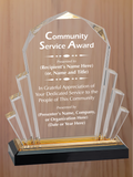 Faceted Fan Acrylic - Community Service Award