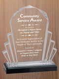 Faceted Fan Acrylic - Community Service Award