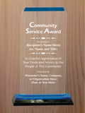 Clipped Corner Acrylic - Community Service Award