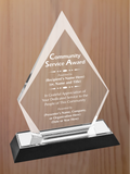 Arrow Point Acrylic - Community Service Award